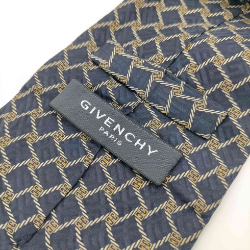 ジバンシィ GIVENCHY イタリア製 シルク 100 総柄 ダイヤ ネクタイ メンズ