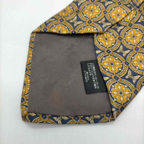 イヴサンローラン Yves Saint Laurent 日本製 総柄 蝶々花 アート ネクタイ メンズ