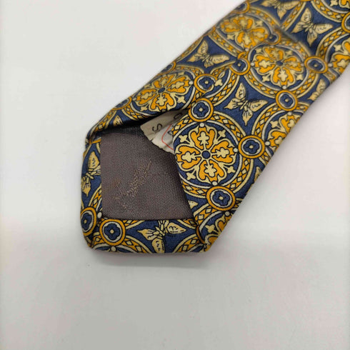 イヴサンローラン Yves Saint Laurent 日本製 総柄 蝶々花 アート ネクタイ メンズ