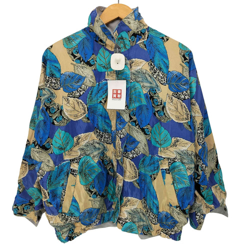 リバーシブル 総柄 フラワー ジップアップ ブルゾン レディース