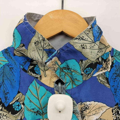 リバーシブル 総柄 フラワー ジップアップ ブルゾン レディース