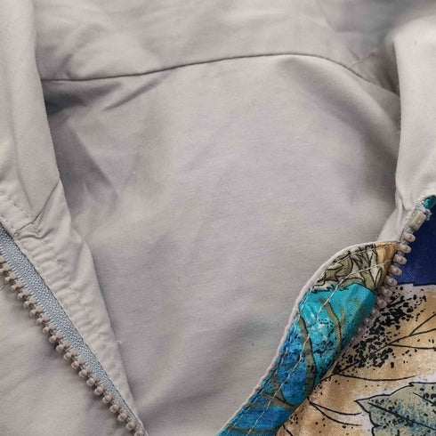 リバーシブル 総柄 フラワー ジップアップ ブルゾン レディース