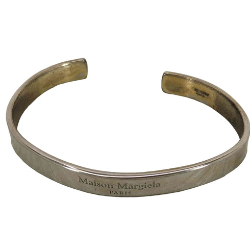 メゾンマルジェラ Maison Margiela イタリア製 925刻印 ロゴ刻印 シルバーバングル メンズ