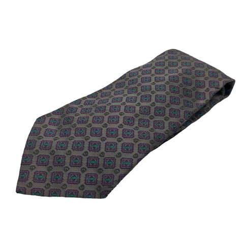 ジバンシィ GIVENCHY イタリア製 シルク 100 総柄 ダイヤ ネクタイ メンズ