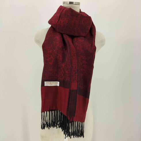 パシュミナ PASHMINA 総柄 カシミヤ シルク 大判 ストール レディース