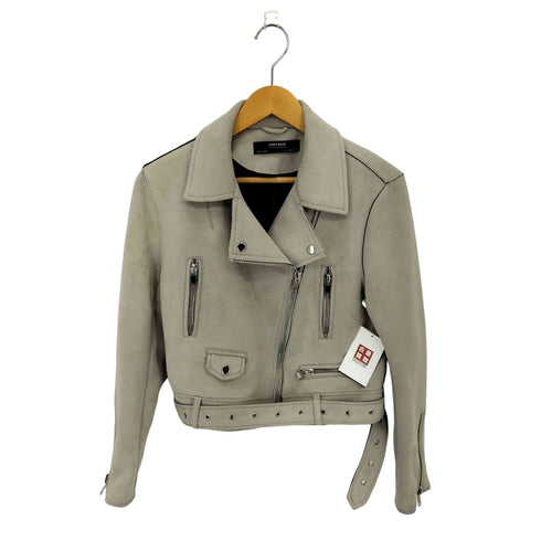ザラ ZARA BASIC スエード ライダースジャケット レディース import:L