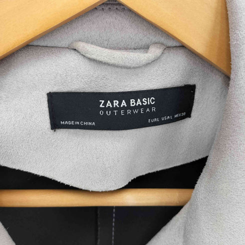 ザラ ZARA BASIC スエード ライダースジャケット レディース import:L