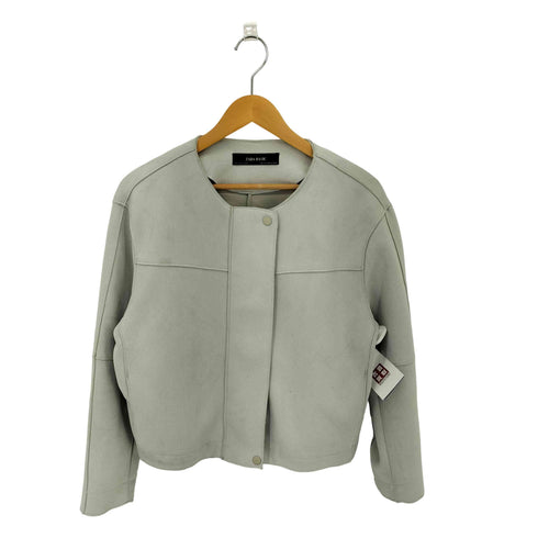ザラ ZARA BASIC スエード ノーカラージャケット レディース import:L