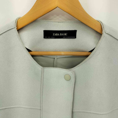 ザラ ZARA BASIC スエード ノーカラージャケット レディース import:L