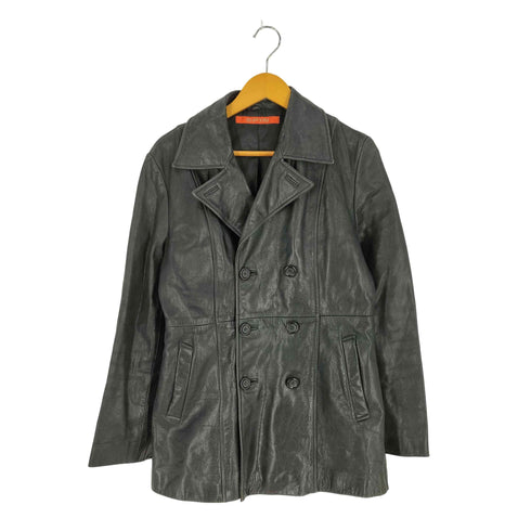 SPJN カウレザー ダブルブレスト ハーフコート メンズ import:M