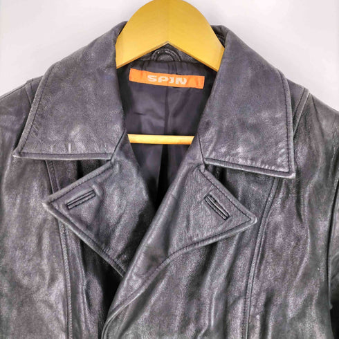 SPJN カウレザー ダブルブレスト ハーフコート メンズ import:M