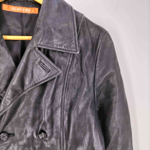 SPJN カウレザー ダブルブレスト ハーフコート メンズ import:M