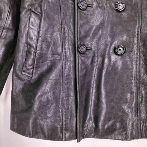 SPJN カウレザー ダブルブレスト ハーフコート メンズ import:M