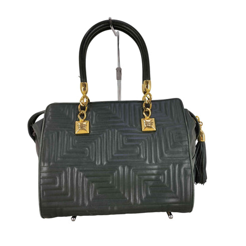 VALENTINO ORLANDI イタリア製 エンボス レザーハンドバッグ レディース