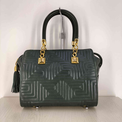 VALENTINO ORLANDI イタリア製 エンボス レザーハンドバッグ レディース