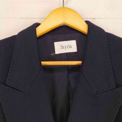{Styria pure cashmere カシミヤ100ダブルテーラードジャケット レディース 9AR