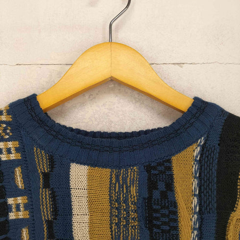 総柄3Dニット メンズ M