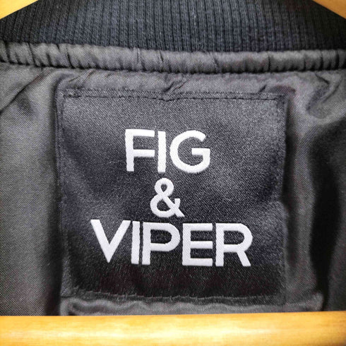 フィグアンドヴァイパー FIG&VIPER ラケット刺繍クロップド中綿ブルゾンジャケット レディース F