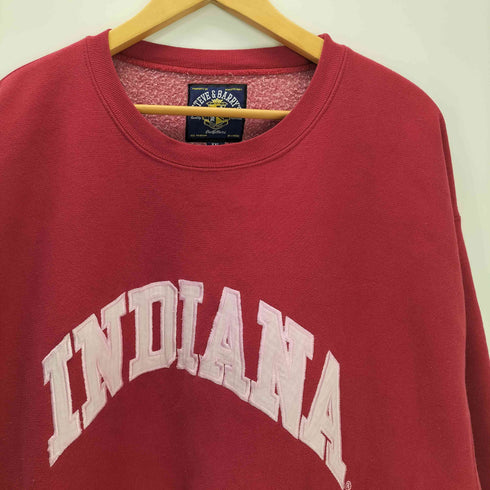 STEVE & BARRY'S 90S INDIANA アーチ カレッジ ロゴ 刺繍 ヘビーウェイト スウェット トレーナー 裏起毛 ビッグサイズ メンズ XXL