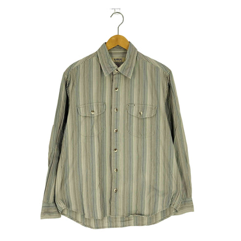 カンサイジーンズ KANSAI JEANS ストライプ レギュラーカラーシャツ メンズ JPN:M