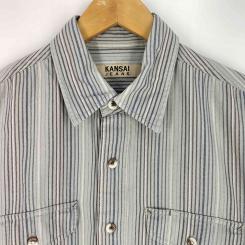 カンサイジーンズ KANSAI JEANS ストライプ レギュラーカラーシャツ メンズ JPN:M