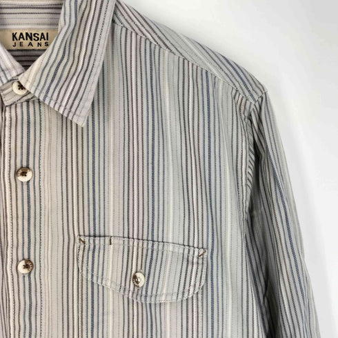 カンサイジーンズ KANSAI JEANS ストライプ レギュラーカラーシャツ メンズ JPN:M