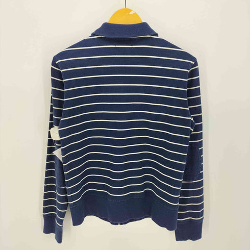 ポロジーンズカンパニーラルフローレン POLO JEANS COMPANY RALPH LAUREN 90-00S IDEAL ジップ ロゴパッチ スタンドカラー ジップアップ ボーダー スウェット メンズ import:M
