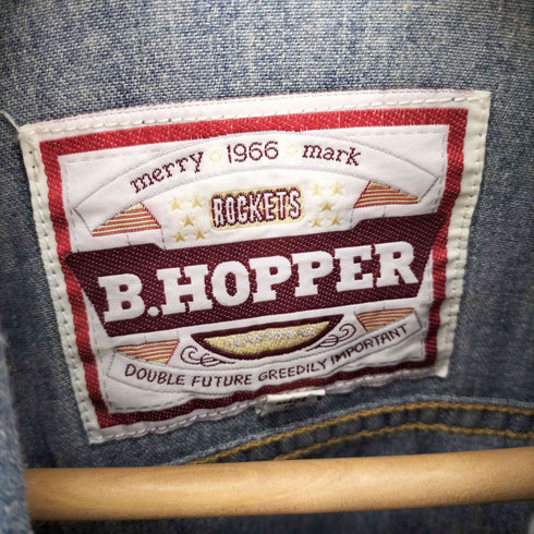 B.HOPPER 月桂樹ボタン フラップポケット ライト デニム ジャケット ビックシルエット メンズ LL