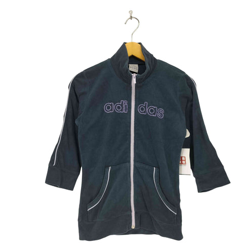 アディダス adidas 00s ロゴ刺繍パイル地トラックジャケット Y2K レディース M