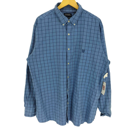 チャップス CHAPS EASY CARE TWLL グラフチェック ロゴ刺繍 L/S B.D シャツ メンズ XXL
