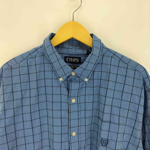 チャップス CHAPS EASY CARE TWLL グラフチェック ロゴ刺繍 L/S B.D シャツ メンズ XXL