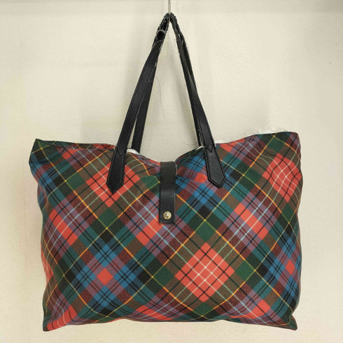 ヴィヴィアンウエストウッド Vivienne Westwood ナイロン ハンドレザー チェック トートバック レディース