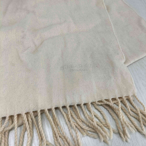 ソニアリキエル SONIA RYKIEL ウール100% ロゴ刺繍マフラー メンズ