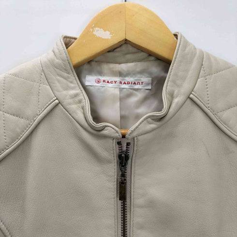 Lamb Leathe Rracing Lacket 羊革 ラムレザーシングル ジップアップ レーシング ライダース ジャケット レディース import:M