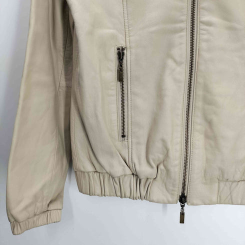 Lamb Leathe Rracing Lacket 羊革 ラムレザーシングル ジップアップ レーシング ライダース ジャケット レディース import:M