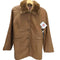 LAMB LEATHER & Real Fur Balmacaan Long Coat 羊革 ラムレザー 襟リアルファー バルマカーン ステンカラー ロング コート キャメル レディース 9