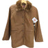 LAMB LEATHER & Real Fur Balmacaan Long Coat 羊革 ラムレザー 襟リアルファー バルマカーン ステンカラー ロング コート キャメル レディース 9