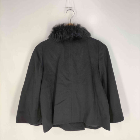 エムプルミエブラック M-premier BLACK ウールカシミヤ フォックスファー ポンチョコート レディース JPN:38
