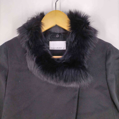 エムプルミエブラック M-premier BLACK ウールカシミヤ フォックスファー ポンチョコート レディース JPN:38