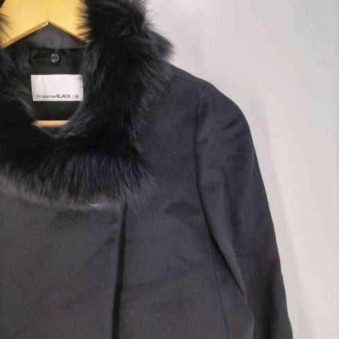 エムプルミエブラック M-premier BLACK ウールカシミヤ フォックスファー ポンチョコート レディース JPN:38