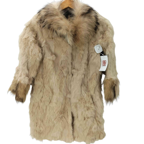Raccoon & Rabbit Real FOX Fur 100% Mouton Long Coat ラクーン ラビット フォックス リアルファー 100% ムートン ロング コート レディース import:M