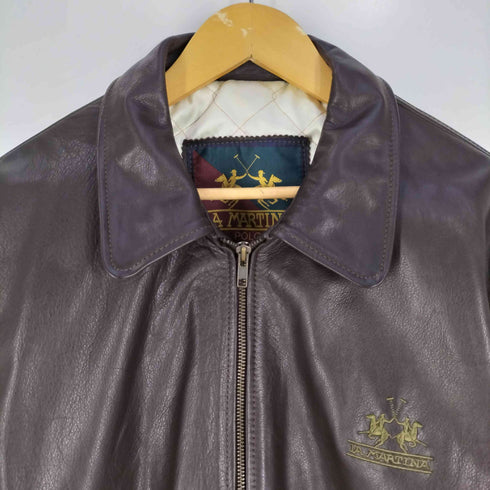 LA MARTINA POLO 裏地キルティング レザー スポーツジャケット メンズ import:M