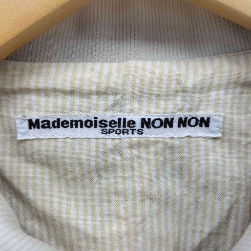 マドモアゼルノンノン mademoiselle NON NON SPORTS 裏地ストライプ ワッペンデザイン ワークコート メンズ