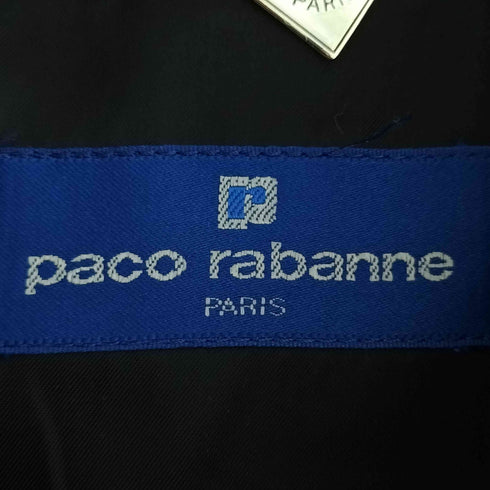 PACO RABANNE カシミヤ混 ノーカラー ロングコート レディース 9AR