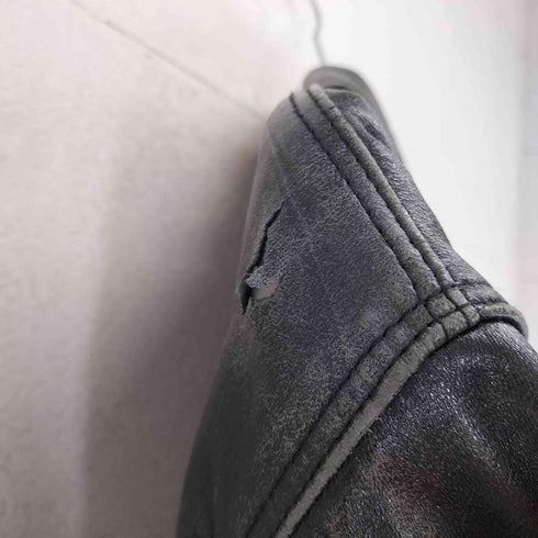 ストラスコナー STRATHCONAR lamb leather 裏地総柄ラムレザーカーコート メンズ L