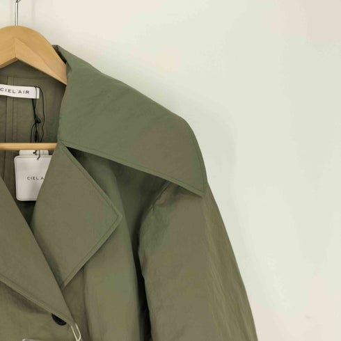 CIELAIR デカ襟 ウエストベルト トレンチ コート レディース JPN:M