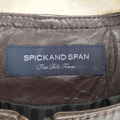 スピックアンドスパン Spick and Span seep skin シープスキン ノーカラーレザージャケット レディース 36