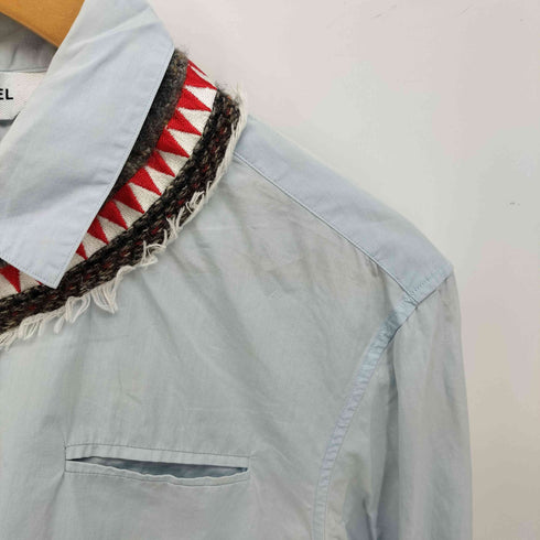 ディガウェル DIGAWEL アンゴラ 異素材切替 フリンジデザイン L/S シャツ メンズ JPN:1