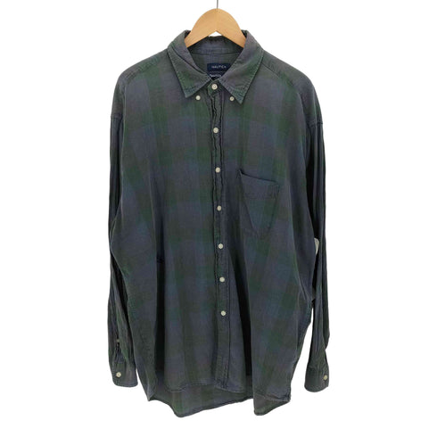 ノーティカ NAUTICA Sulfur Dyed Madras Shirt サルファーダイ マドラスチェックシャツ メンズ import:L