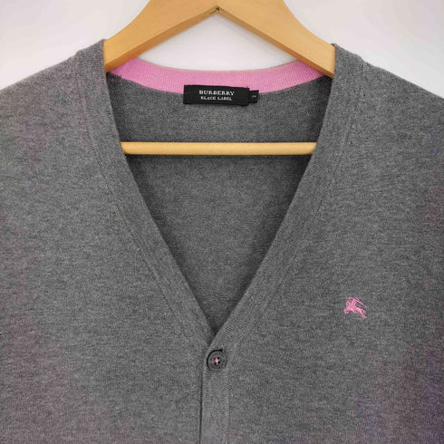 バーバリーブラックレーベル BURBERRY BLACK LABEL コットン 6B ピンクライン カーディガン メンズ JPN:2